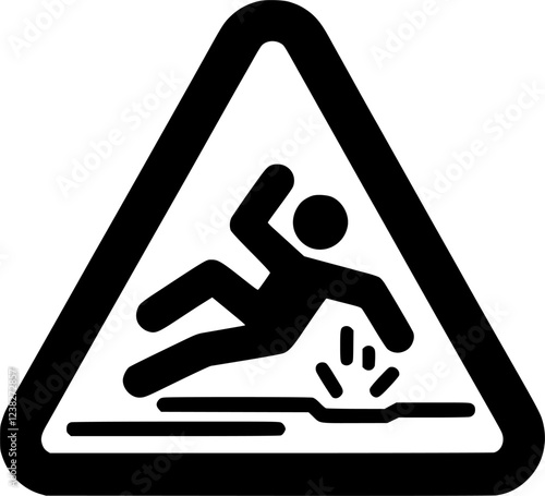 slippery floor warning sign sign, symbol, vector, art