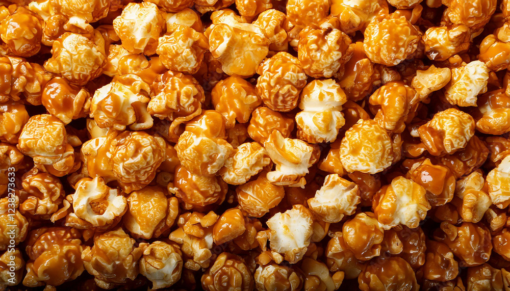 Closeup of caramel popcorn texture background Closeup of caramel popcorn texture background