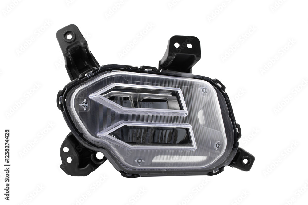 Fototapeta premium LED fog lamp isolated on a white background. Car spare parts