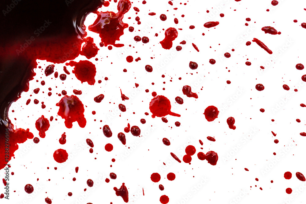 drop of blood on a white background drop of blood on a white background
