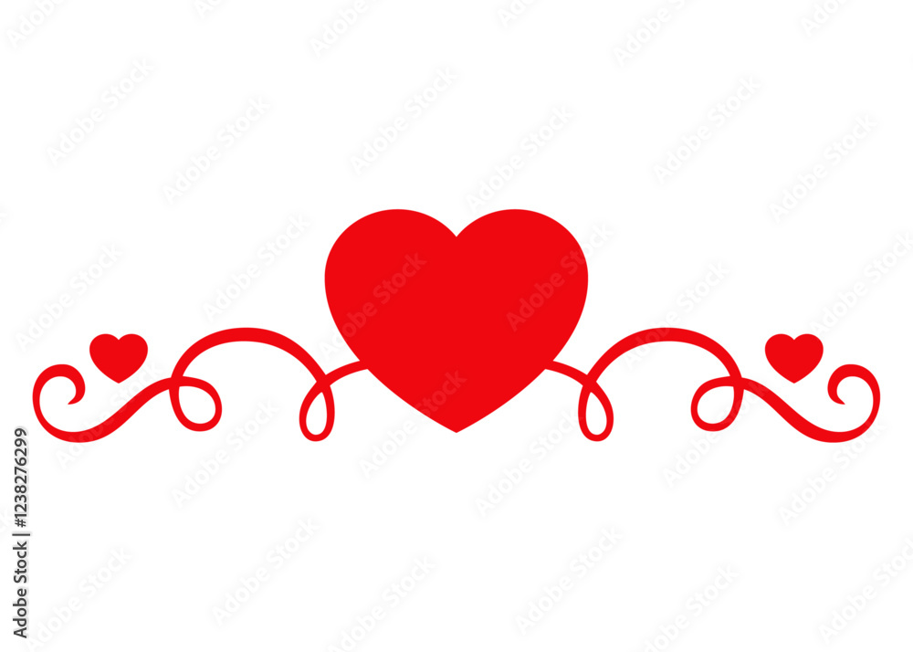 Banner con silueta de corazón con garabatos con línea de decoración de caligrafía para tarjetas y felicitaciones de San Valentín Banner con silueta de corazón con garabatos con línea de decoración de caligrafía para tarjetas y felicitaciones de San Valentín
