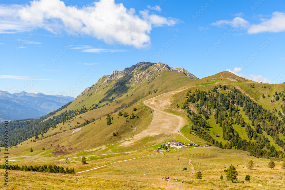 Naklejka premium panorama of Italian Dolomites on a summer day