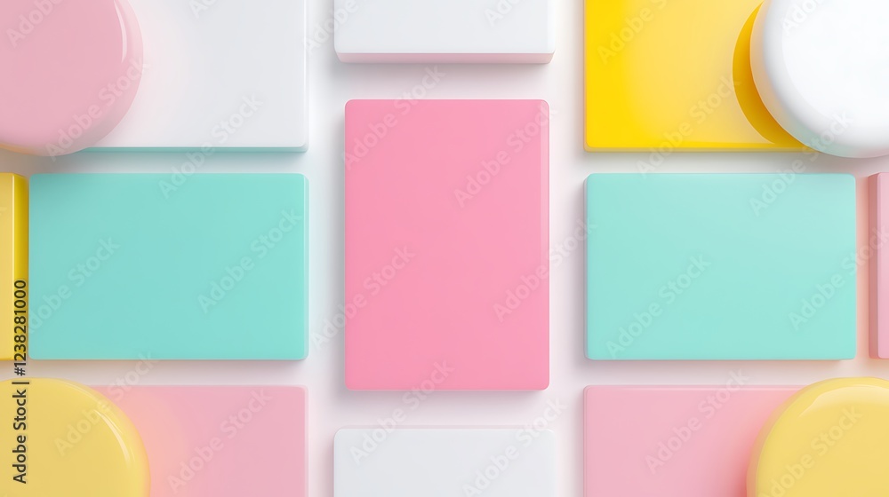 Fototapeta premium Colorful Geometric Shapes and Blocks for Creative Background or Design Projects