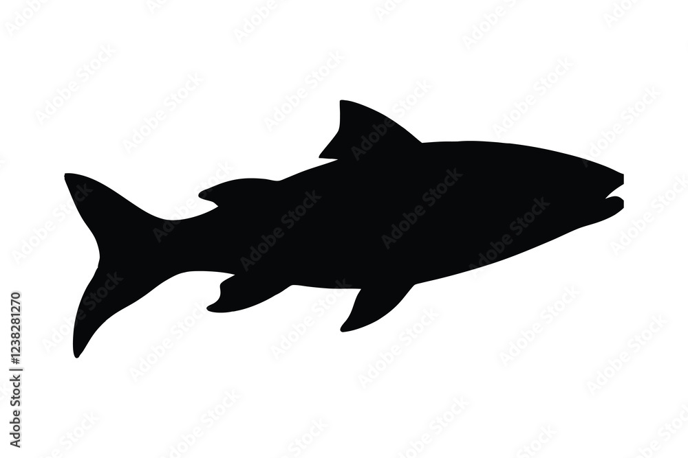 Silhouette of salmon fish isolated on a white background Silhouette of salmon fish isolated on a white background