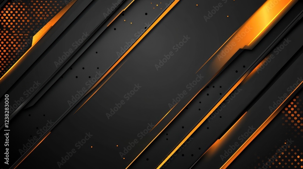 Abstract orange-black tech background design