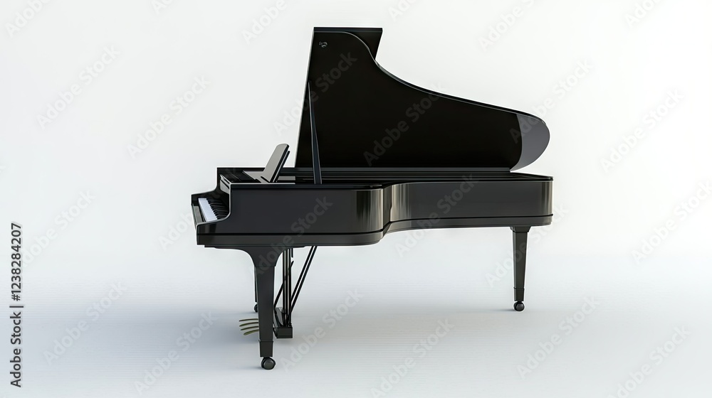 A stylish black digital piano with a sleek design, isolated against a white backdrop for a modern aesthetic. A stylish black digital piano with a sleek design, isolated against a white backdrop for a modern aesthetic.