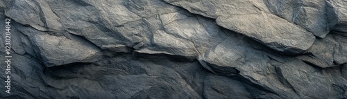 Imposing rock wall, exploring the texture and majesty of nature's stone fortress photo