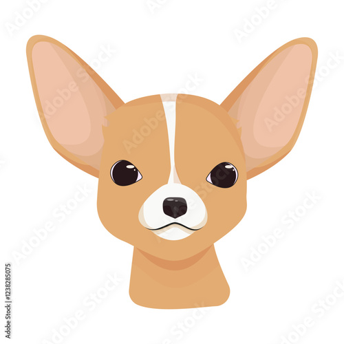 Cute and funny portrait of a Chihuahua with big ears. Perfect for dog lovers, veterinary clinics, and childrens products