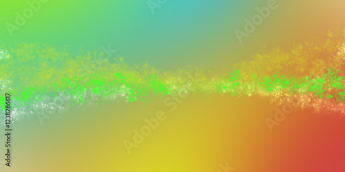 Abstract colorful. Pastel rainbow. Green, yellow, orange. In the sky pastel gradient with abstract flowers. Blurred colorful gradient of light