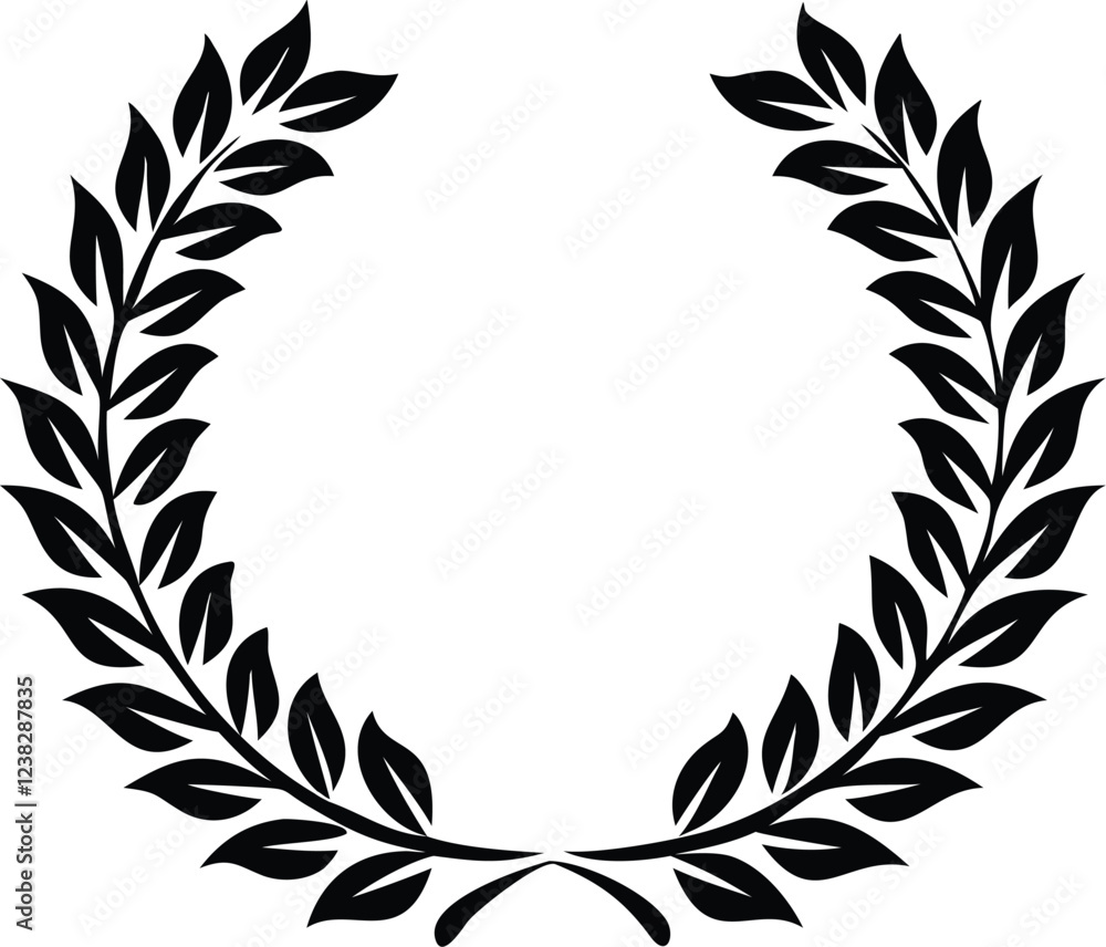 Laurel wreath icon on white background Laurel wreath icon on white background