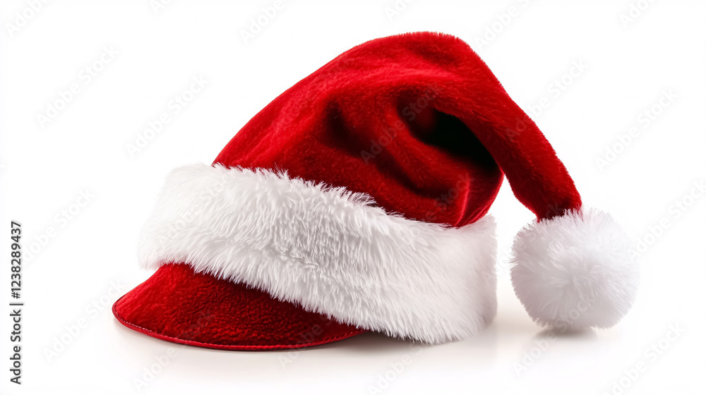 Santa hat placed against a white background. Santa hat placed against a white background.