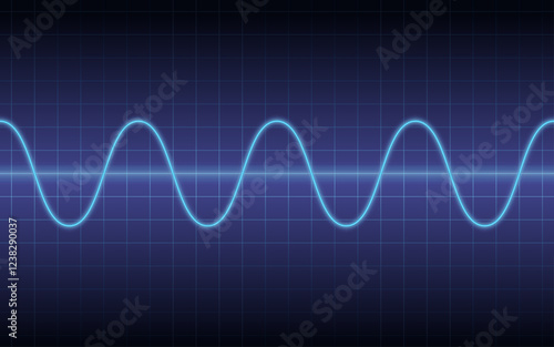 Seamless Vector Blue Waveform Background Illustration With Text Space. Horizontally Repeatable.