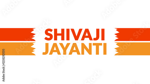 Shivaji Jayanti text with side lines on a White background. Which is observed every year in February to celebrate and wish Shivaji Jayanti.