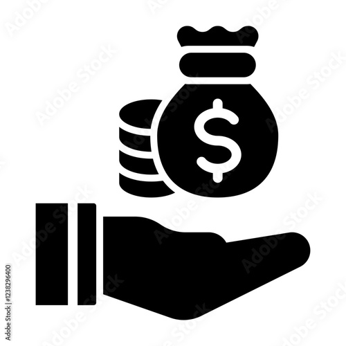 Income Glyph Icon Design