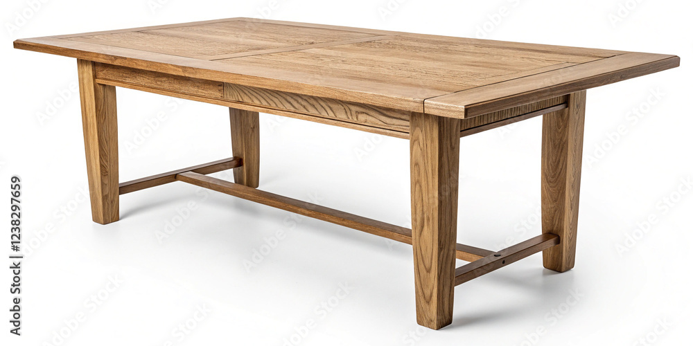 Fototapeta premium A Wooden Table Isolated on a White Background for Furniture Display