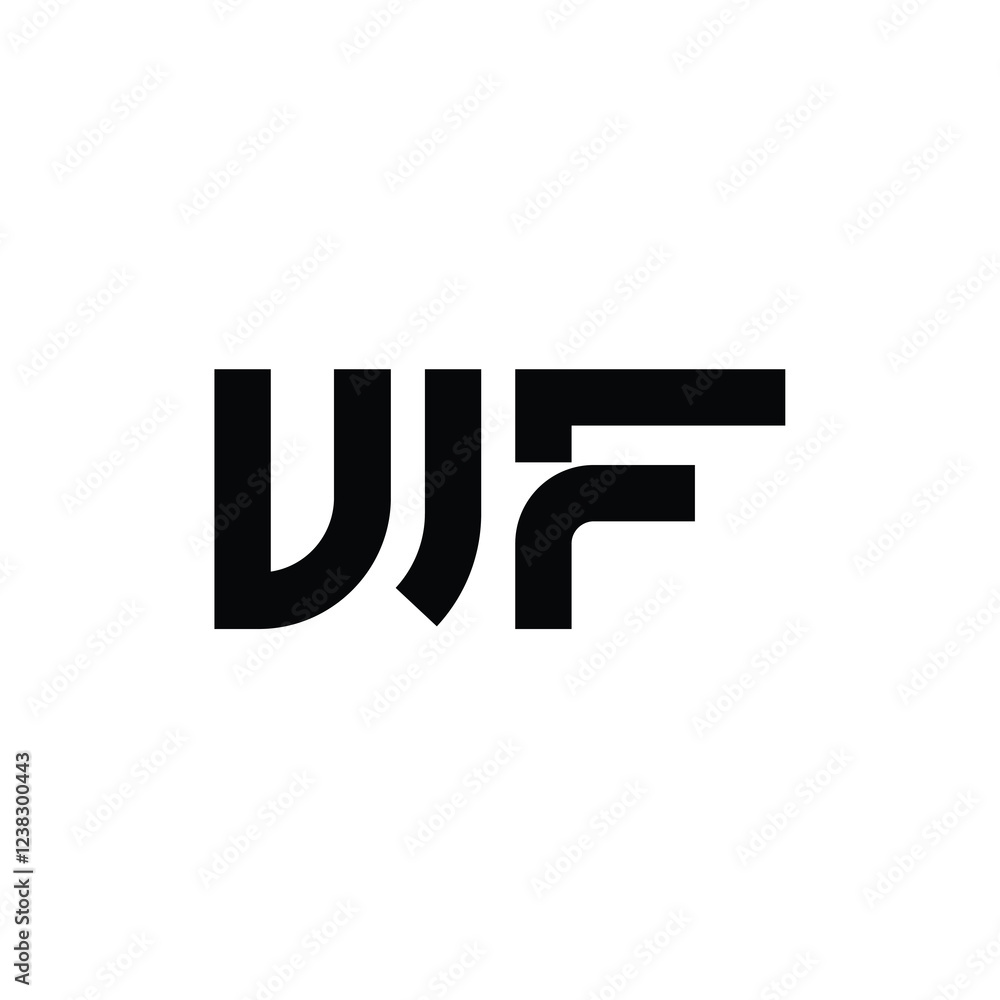 Fototapeta premium WF monogram logo design letter text name symbol monochrome logotype alphabet character simple logo