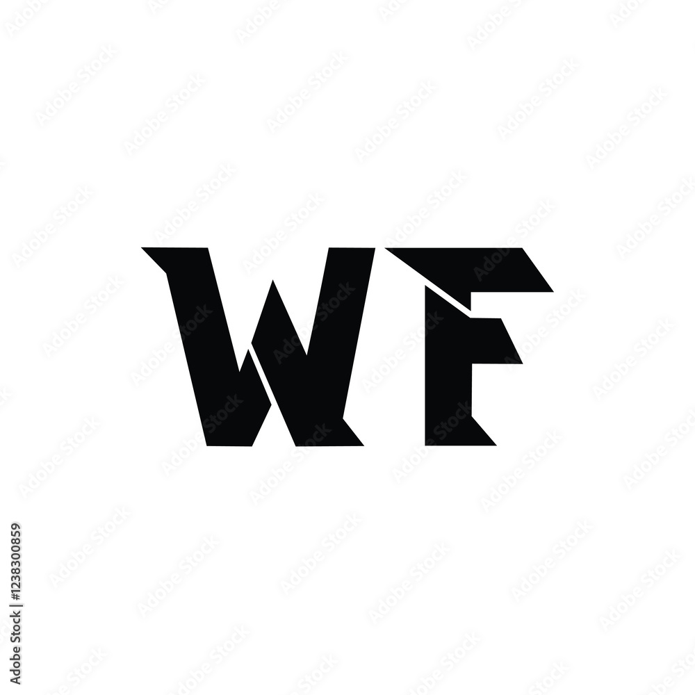 WF monogram logo design letter text name symbol monochrome logotype alphabet character simple logo WF monogram logo design letter text name symbol monochrome logotype alphabet character simple logo