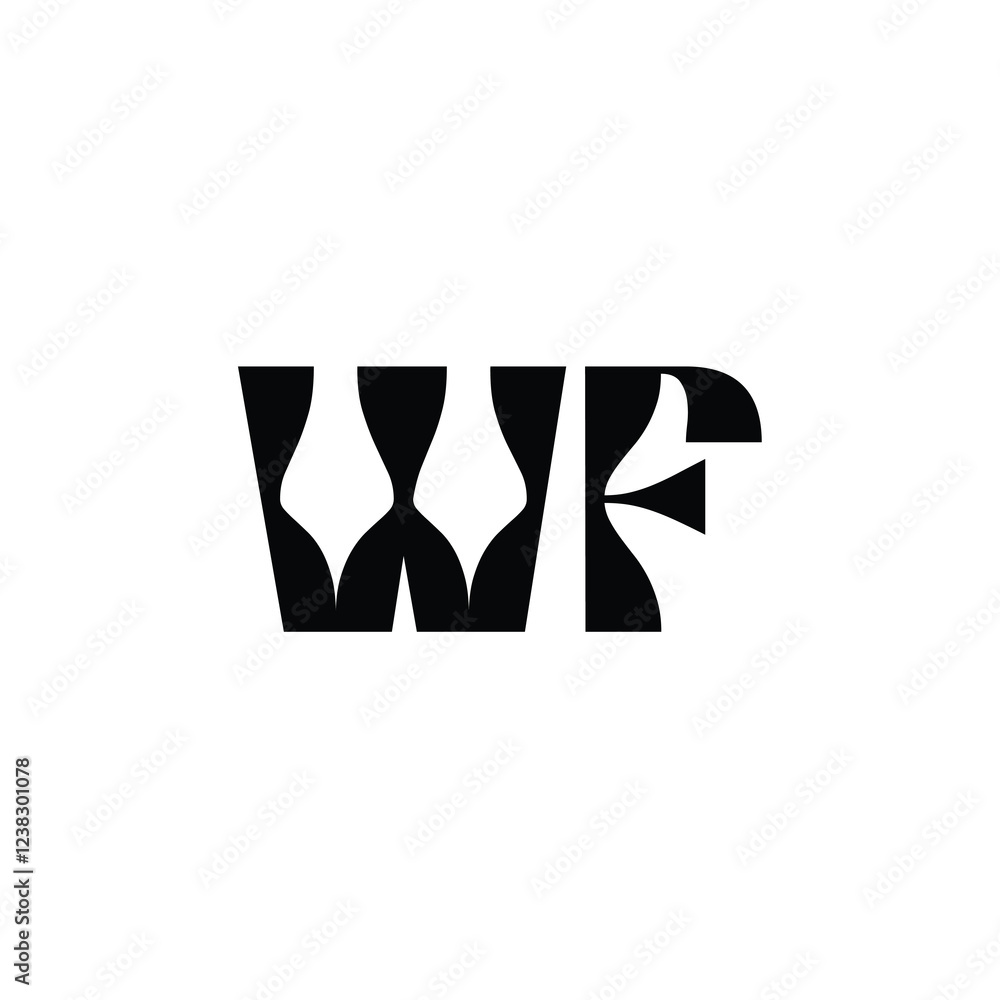 WF monogram logo design letter text name symbol monochrome logotype alphabet character simple logo WF monogram logo design letter text name symbol monochrome logotype alphabet character simple logo