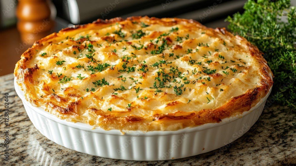 Homecook Shepherd's Pie Preparation Cozy Kitchen Professional Photo Culinary Scene Close-up Realistic Details Homecook Shepherd's Pie Preparation Cozy Kitchen Professional Photo Culinary Scene Close-up Realistic Details