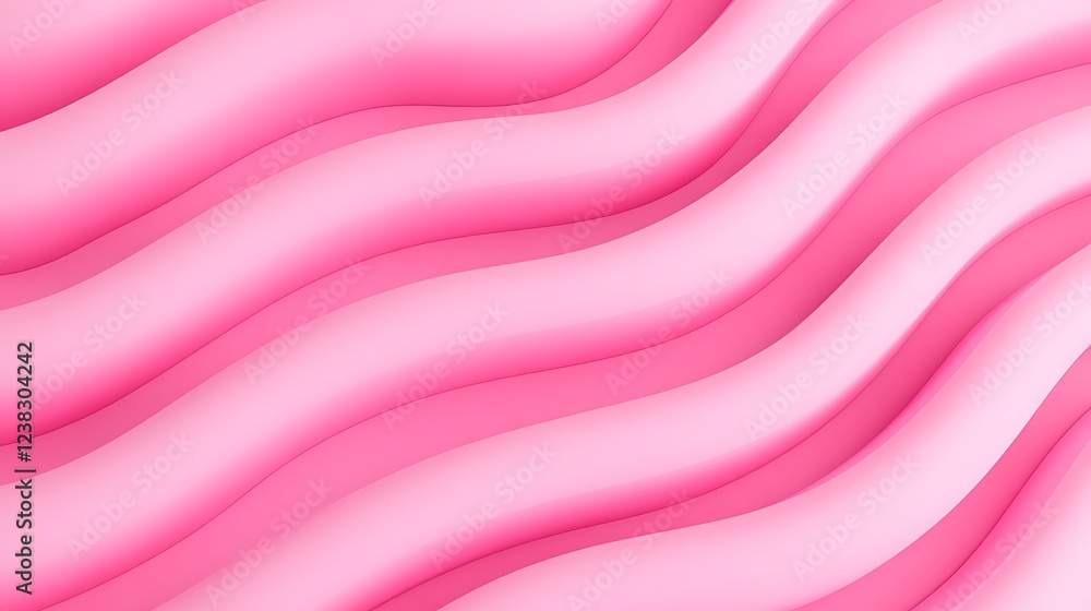 Obraz premium Soft Pink Curves in Wavy Pattern for Background and Design Purposes, Abstract Art and Modern Aesthetic