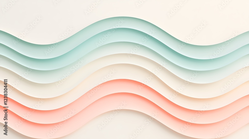 Obraz premium Soft Waves of Color in Pastel Tones for Abstract Backgrounds and Modern Design Projects
