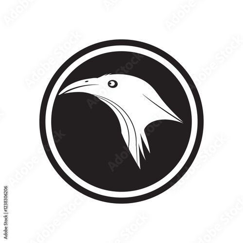 bird stone magpie icon vector illustration template design