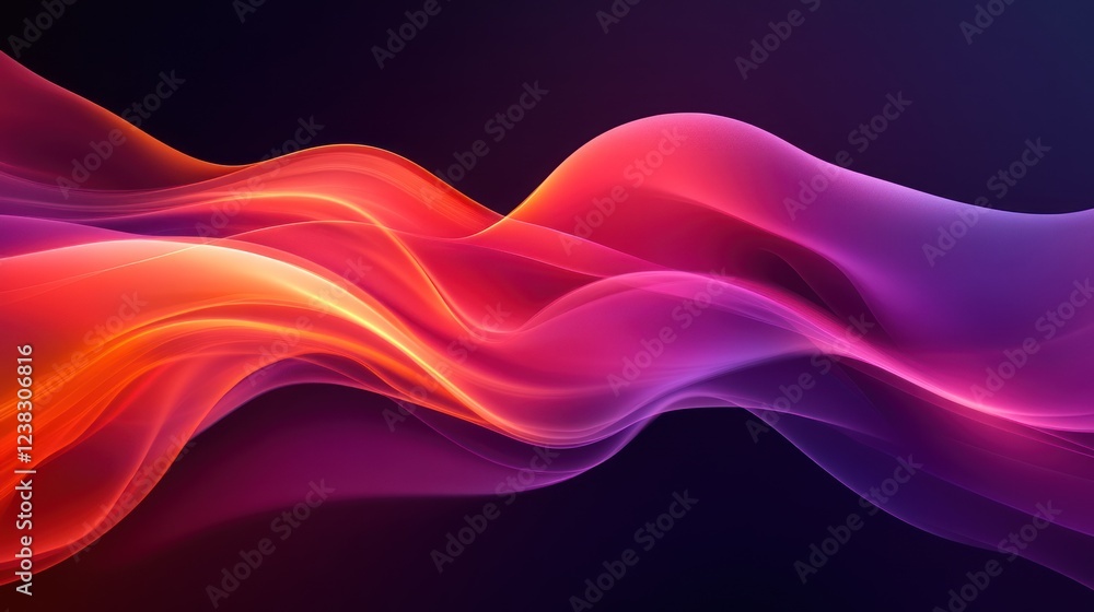 Abstract flowing wave, vibrant colors, dark background, website banner Abstract flowing wave, vibrant colors, dark background, website banner