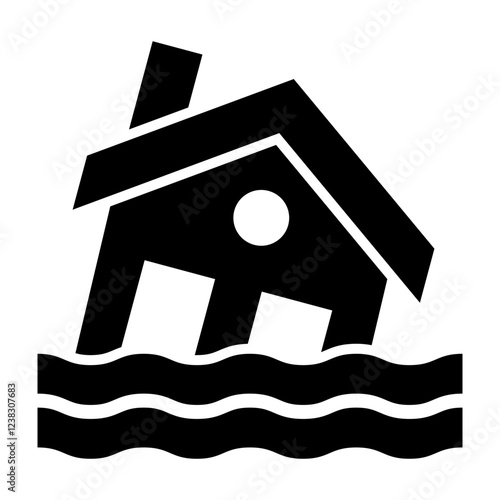 Natural Disaster Glyph Icon Design