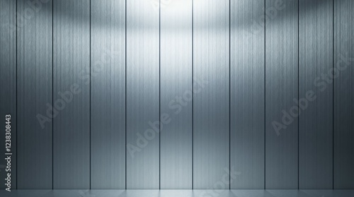 Wallpaper Mural Sleek Metallic Wall With Vertical Lines And Reflective Finish. Torontodigital.ca