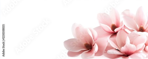 Delicate pink flowers with soft petals, creating a serene and calming atmosphere. Perfect for nature-inspired designs.