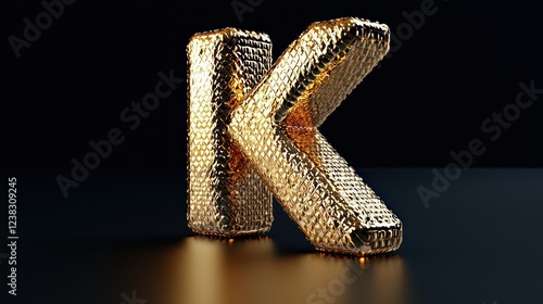 A three-dimensional golden letter 