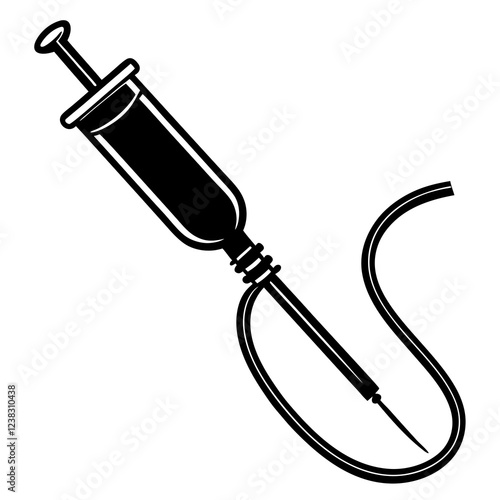 Catheter Silhouette vector with white background