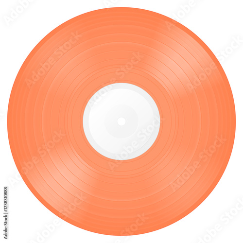 Orange vinyl LP. Vector illustration.