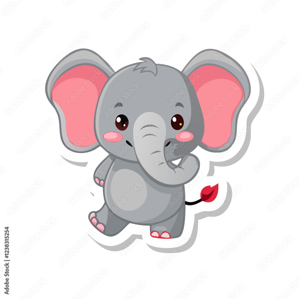 Fototapeta premium Cute baby elephant sticker