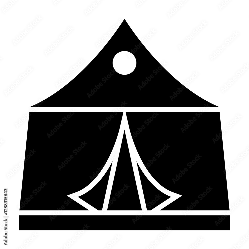 Fototapeta premium Tent Glyph Icon Design