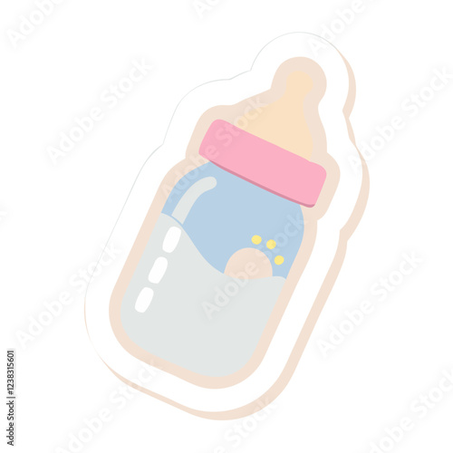 Transparent baby bottle sticker