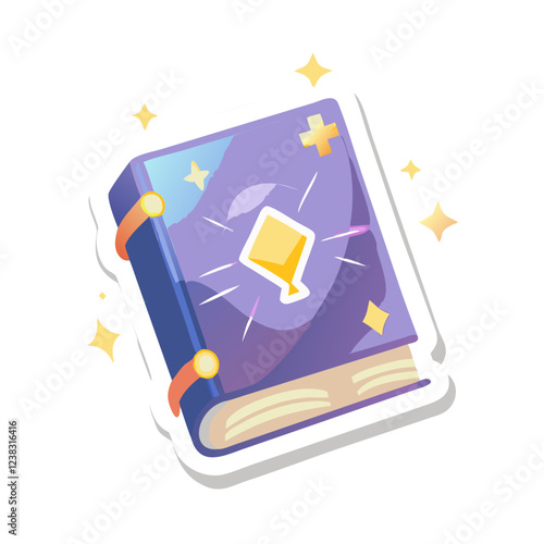 Magical book with glowing effect illustration