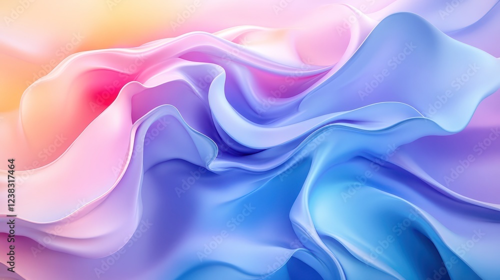 Obraz premium Pastel fluid waves flow, abstract background, design element