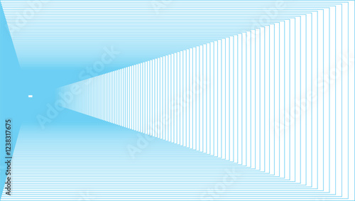 Abstract blue background with lines in a futuristic interior space