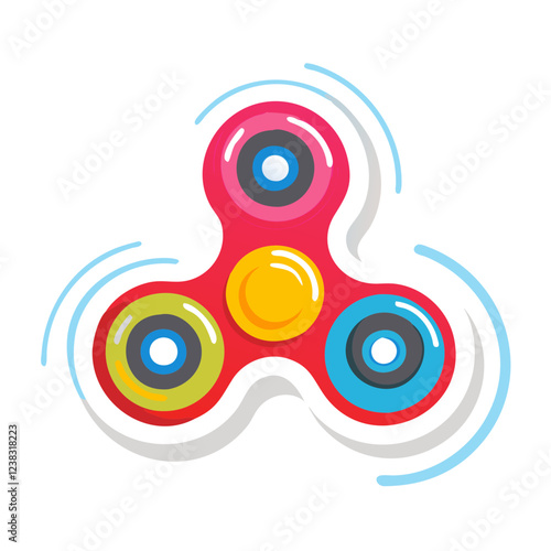 Colorful fidget spinner in motion