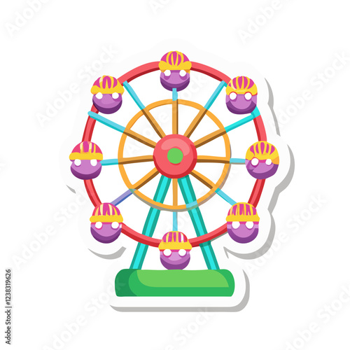 Ferris wheel amusement park sticker