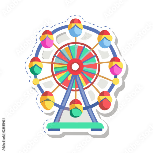 Colorful ferris wheel sticker