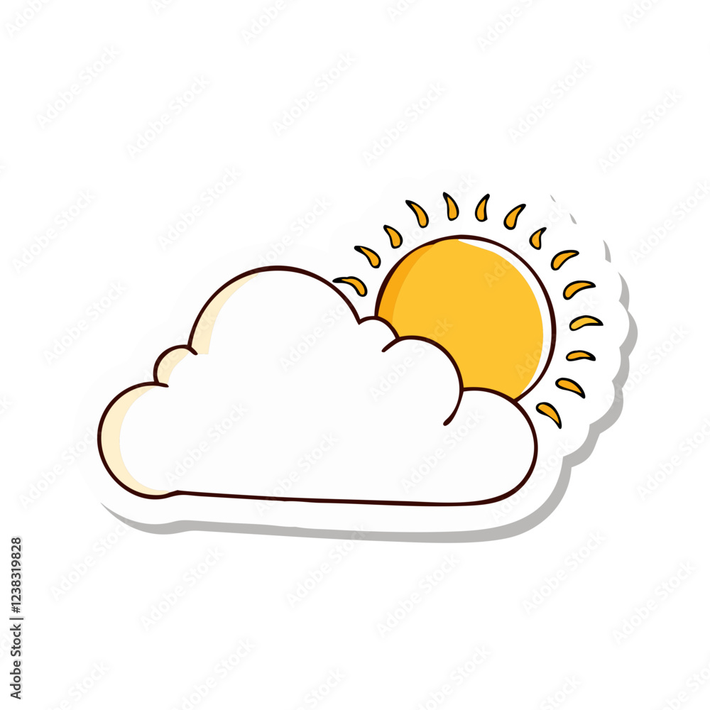 Partly cloudy weather icon sticker Partly cloudy weather icon sticker