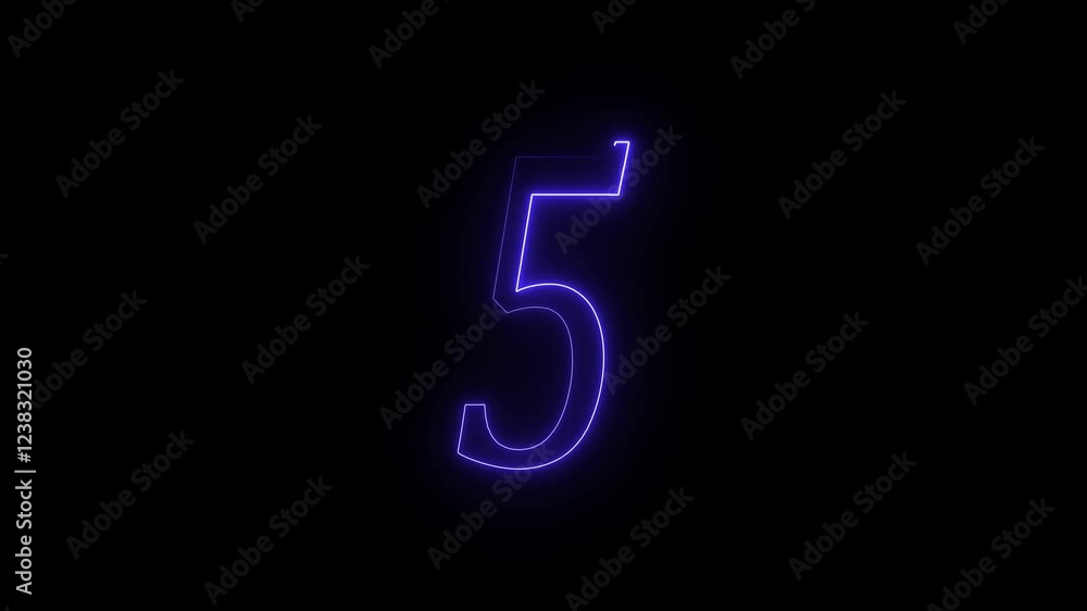 neon text 5 number countdown icon background 4k video animation. neon text 5 number countdown icon background 4k video animation.