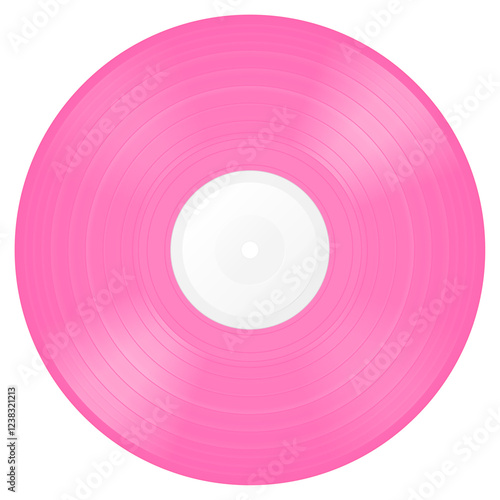 Pink vinyl LP. Vector illustration.