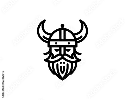 Nordic Viking Helmet Logo 