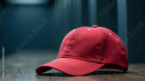Wallpaper Mural red baseball cap on wooden bench in locker room Torontodigital.ca