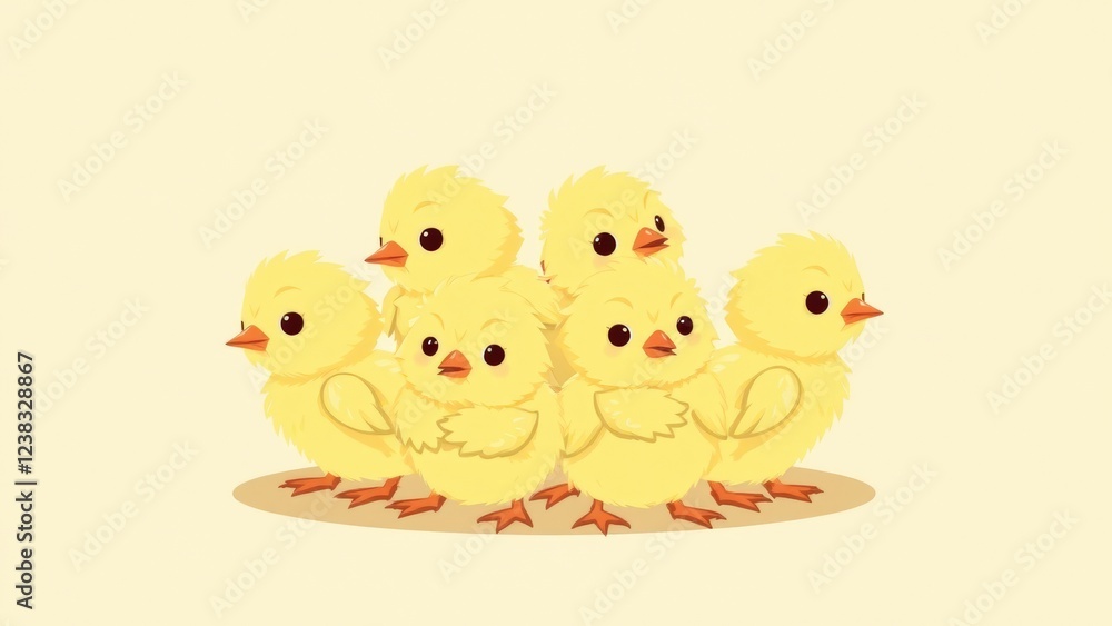 Fototapeta premium depiction of a cluster of baby chicken