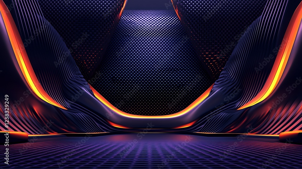 Abstract Dark Purple and Orange Digital Art Abstract Dark Purple and Orange Digital Art