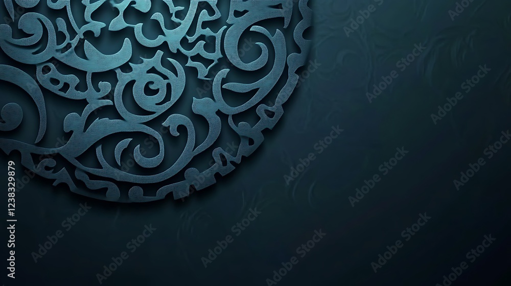 Intricate Teal Abstract Design on Dark Background Intricate Teal Abstract Design on Dark Background